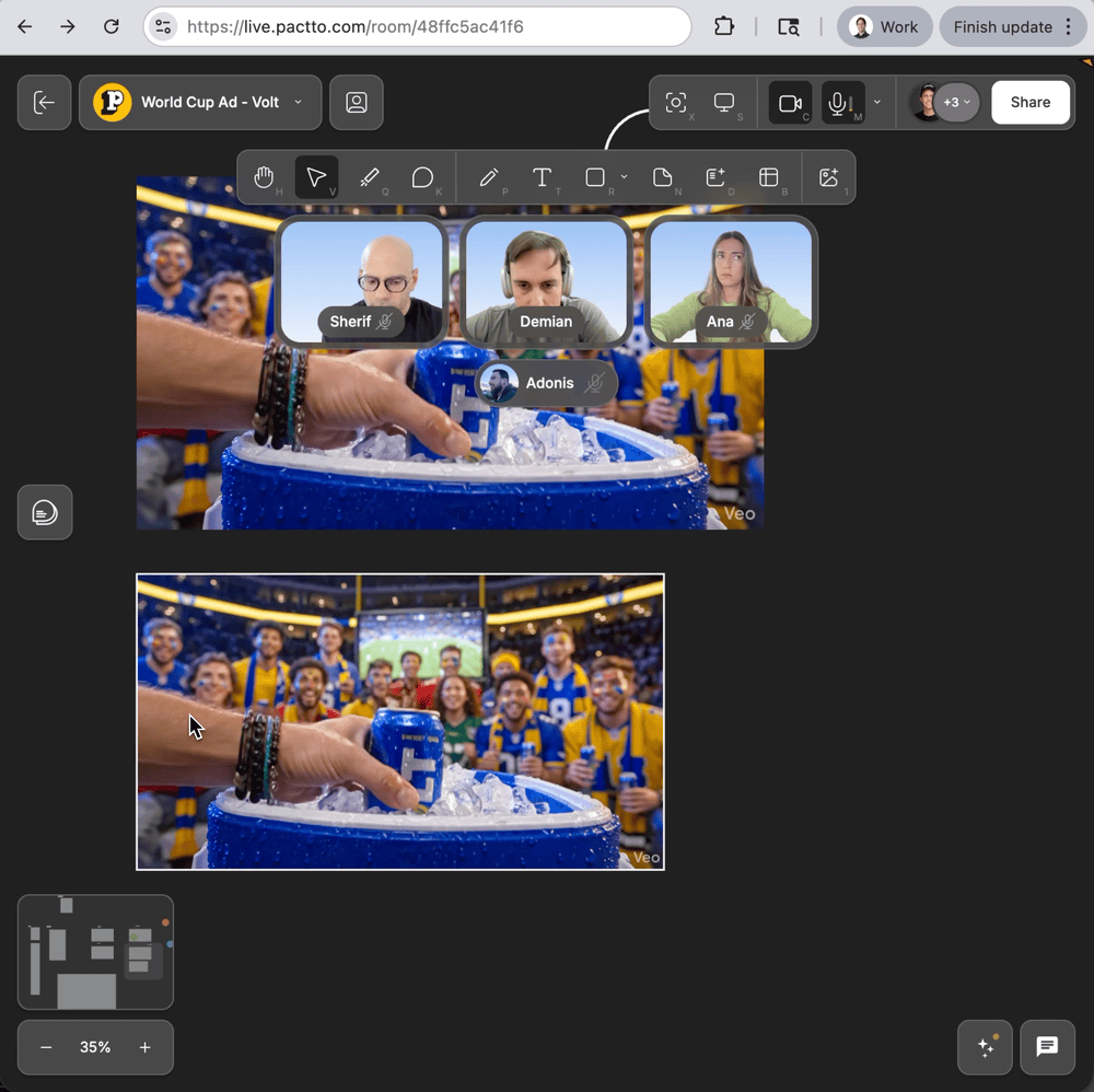 Iterating live on creative assets with the Pactto AI assistant